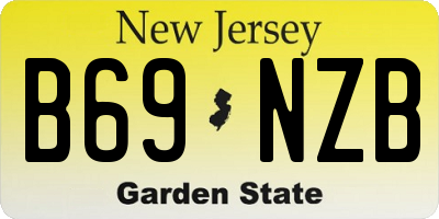 NJ license plate B69NZB