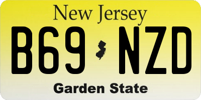 NJ license plate B69NZD