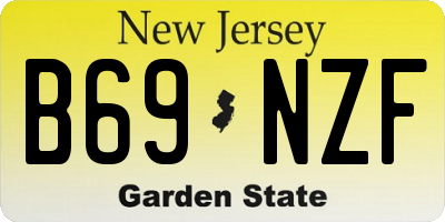 NJ license plate B69NZF