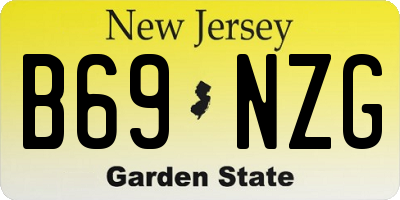 NJ license plate B69NZG