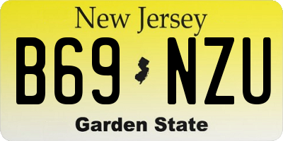 NJ license plate B69NZU