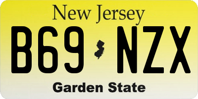NJ license plate B69NZX