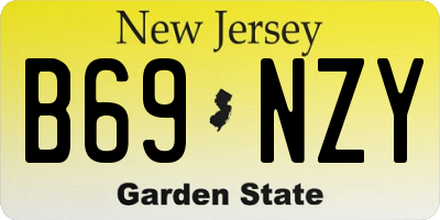 NJ license plate B69NZY