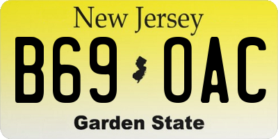 NJ license plate B69OAC