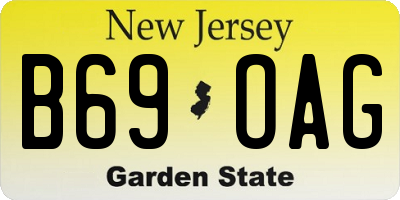 NJ license plate B69OAG