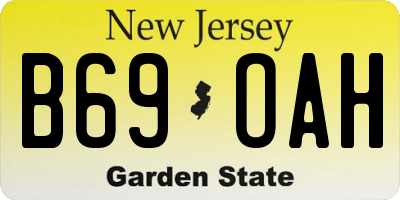 NJ license plate B69OAH