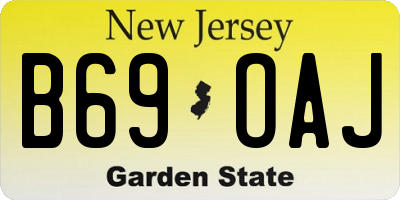 NJ license plate B69OAJ