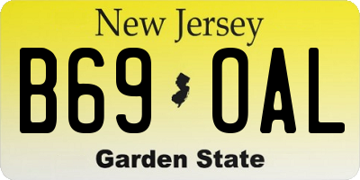 NJ license plate B69OAL