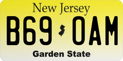 NJ license plate B69OAM
