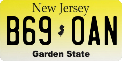 NJ license plate B69OAN