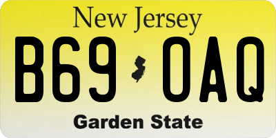 NJ license plate B69OAQ