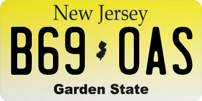 NJ license plate B69OAS