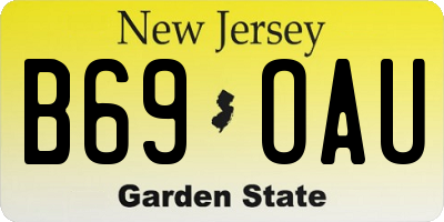 NJ license plate B69OAU