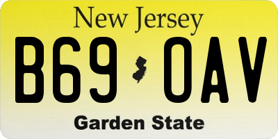 NJ license plate B69OAV