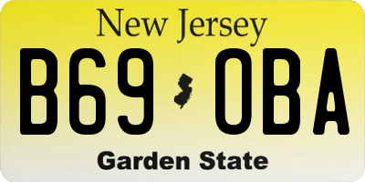 NJ license plate B69OBA