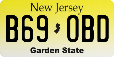 NJ license plate B69OBD