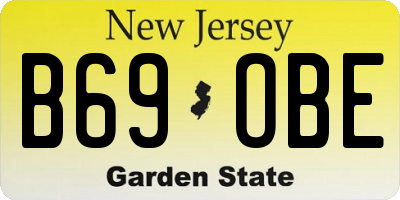 NJ license plate B69OBE
