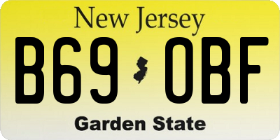 NJ license plate B69OBF