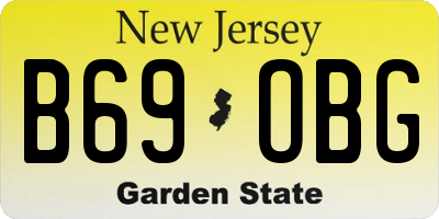 NJ license plate B69OBG