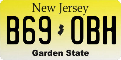 NJ license plate B69OBH