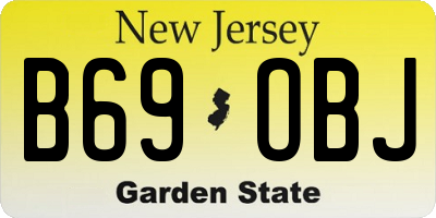 NJ license plate B69OBJ