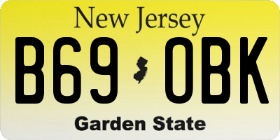 NJ license plate B69OBK