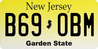 NJ license plate B69OBM
