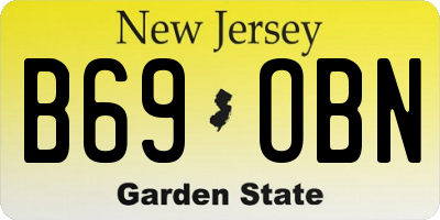 NJ license plate B69OBN