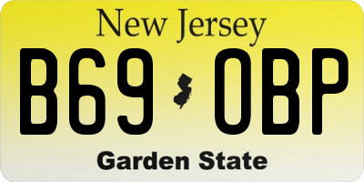 NJ license plate B69OBP