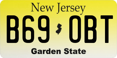 NJ license plate B69OBT