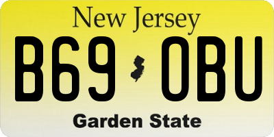NJ license plate B69OBU