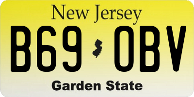NJ license plate B69OBV