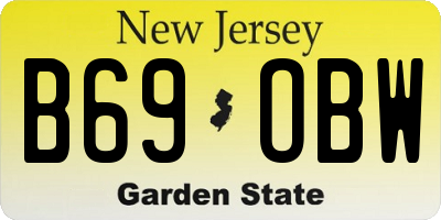 NJ license plate B69OBW