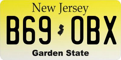NJ license plate B69OBX