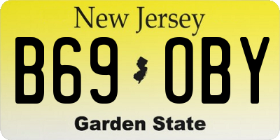 NJ license plate B69OBY
