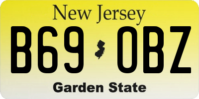 NJ license plate B69OBZ