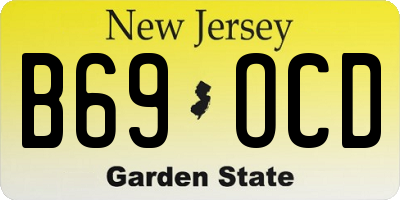 NJ license plate B69OCD