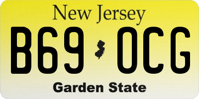 NJ license plate B69OCG
