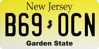 NJ license plate B69OCN