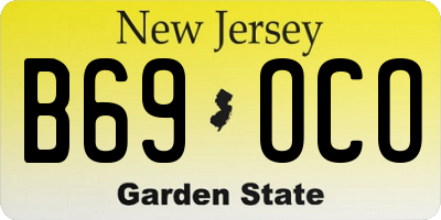 NJ license plate B69OCO