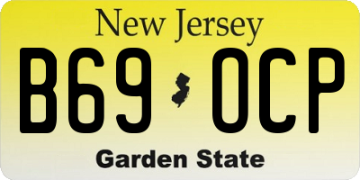 NJ license plate B69OCP