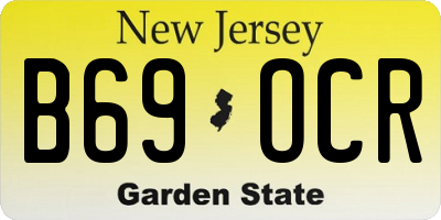 NJ license plate B69OCR