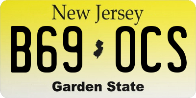 NJ license plate B69OCS
