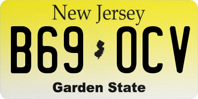 NJ license plate B69OCV