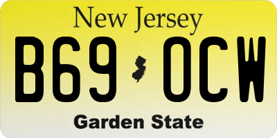 NJ license plate B69OCW