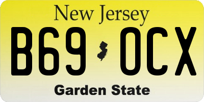 NJ license plate B69OCX