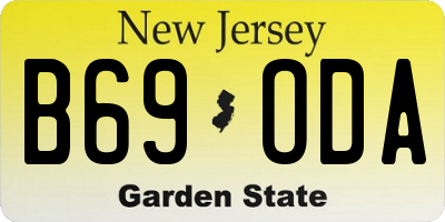 NJ license plate B69ODA