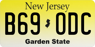 NJ license plate B69ODC