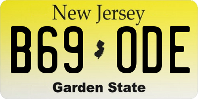NJ license plate B69ODE