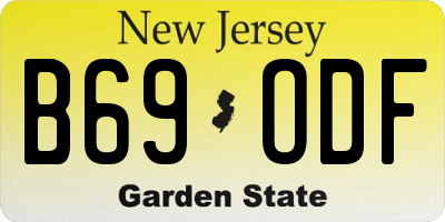 NJ license plate B69ODF